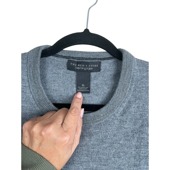 Bloomingdale's‎ Men's 100% Merino Wool Crewneck Pullover Sweater Gray • XLarge - Picture 3 of 8